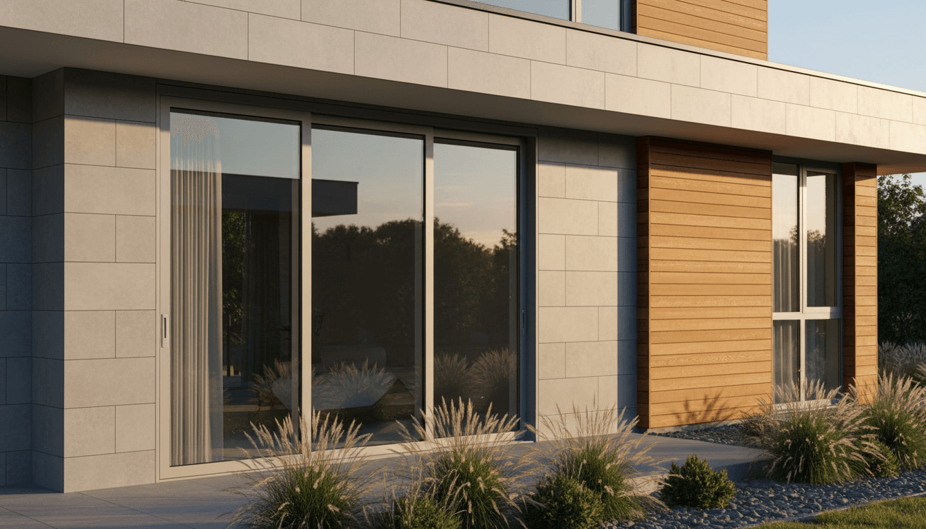 Completed metal building with roll-up door